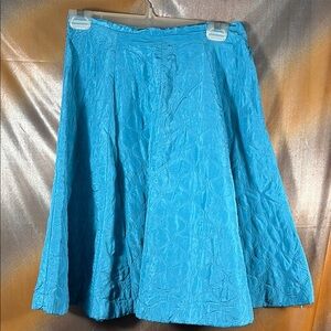 Vintage A line quilted turquoise Blue Women's Skirt. 70’s Box G1‎